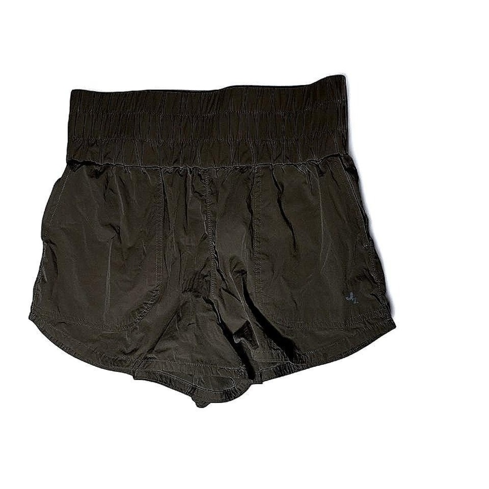 JoyLab Womens High Waisted Smocked Athletic Shorts black Size XS Pocketed